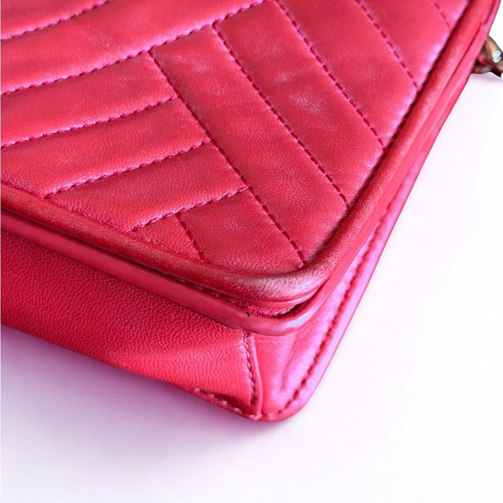 Tory Burch Reddish Orange Quilted Mini Bag - Picture 6 of 8